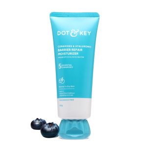 Dot & Key Barrier Repair Moisturizer For Normal, Dry, Combination & Sensitive Skin | 120 Hrs Moisturization, With 5 Ceramides & Hyaluronic | Repairs Damaged Skin Barrier, Non-Comedogenic | 100g