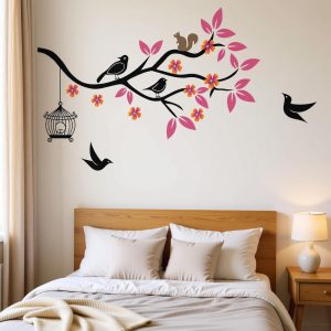 3D Steel Tree with Birds Wall Art Sculpture